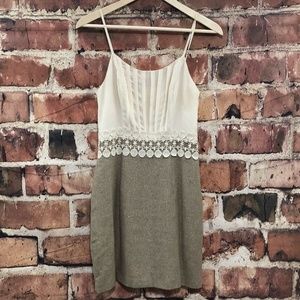 Kensie Ivory Brown Spaghetti Strap Dress